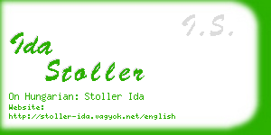 ida stoller business card